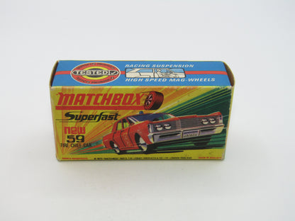 Matchbox Superfast 59B Mercury Fire Chief Pre-Production NORFOLK FIRE Dept