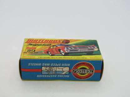 Matchbox Superfast 59B Mercury Fire Chief Pre-Production NORFOLK FIRE Dept