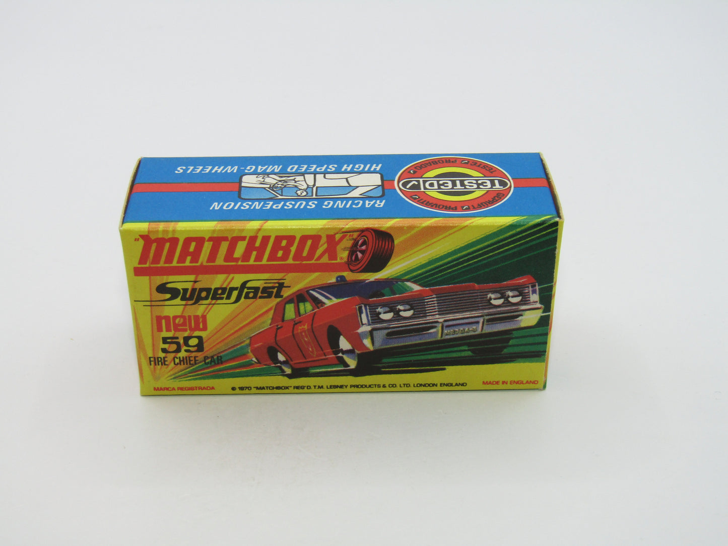 Matchbox Superfast 59B Mercury Fire Chief PURPLE Windows GREEN Lights