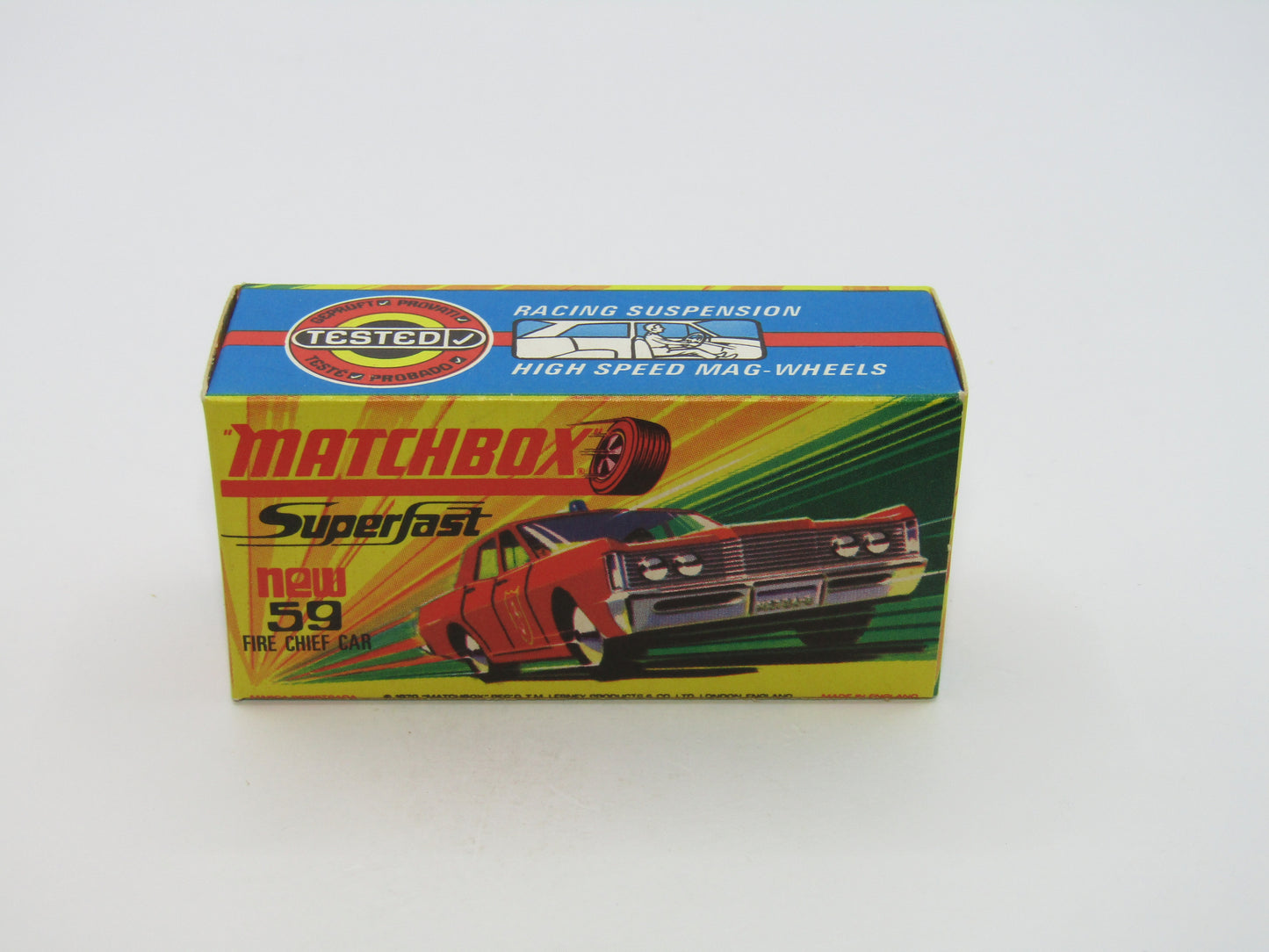 Matchbox Superfast 59B Mercury Fire Chief PURPLE Windows GREEN Lights