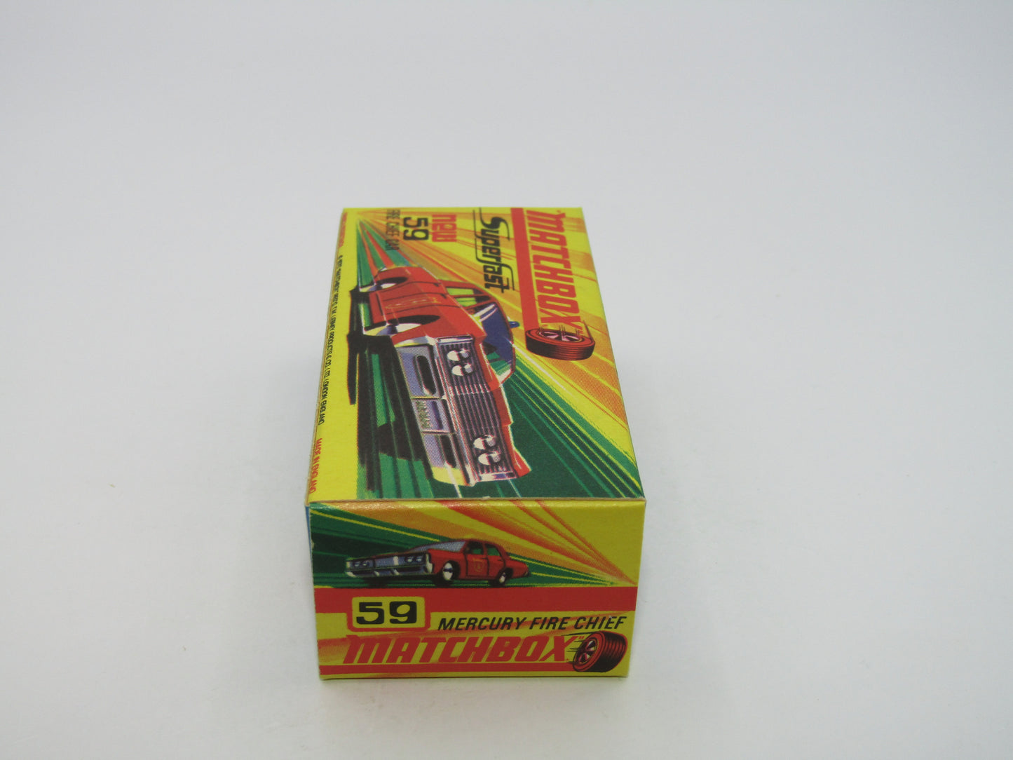 Matchbox Superfast 59B Mercury Fire Chief PURPLE Windows GREEN Lights