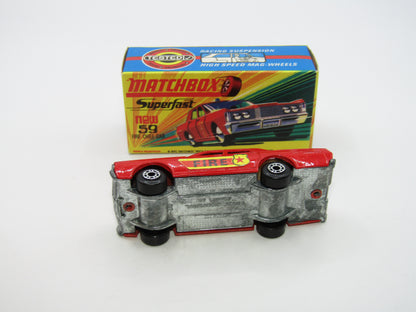Matchbox Superfast 59B Mercury Fire Chief PURPLE Windows Blue Roof Lights
