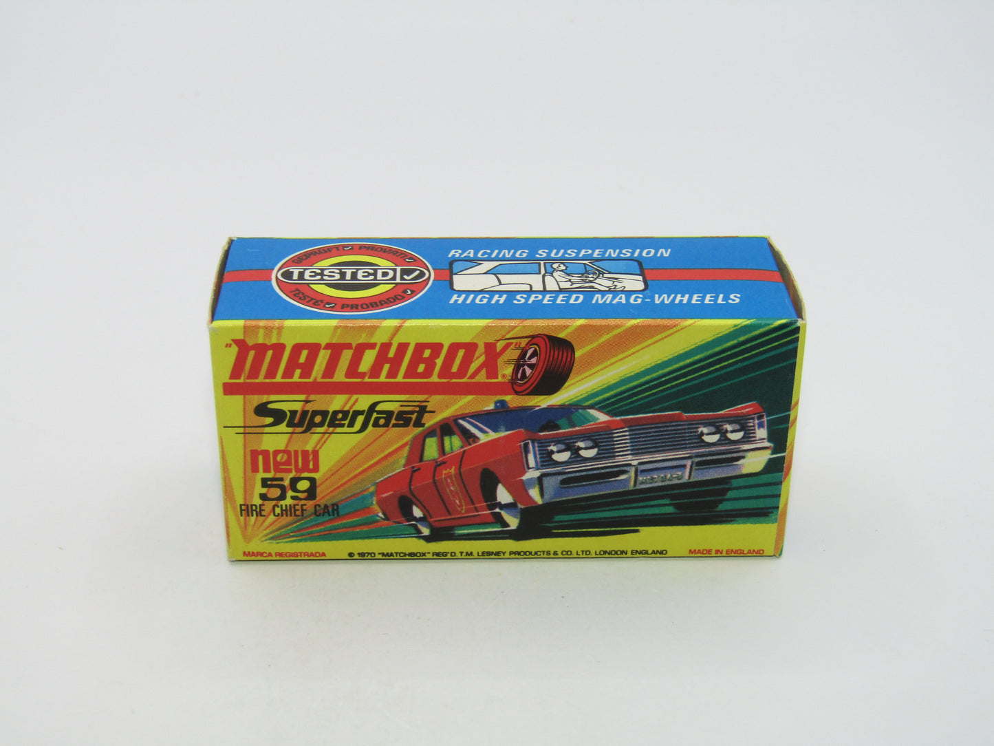 Matchbox Superfast 59B Mercury Fire Chief PURPLE Windows Blue Roof Lights
