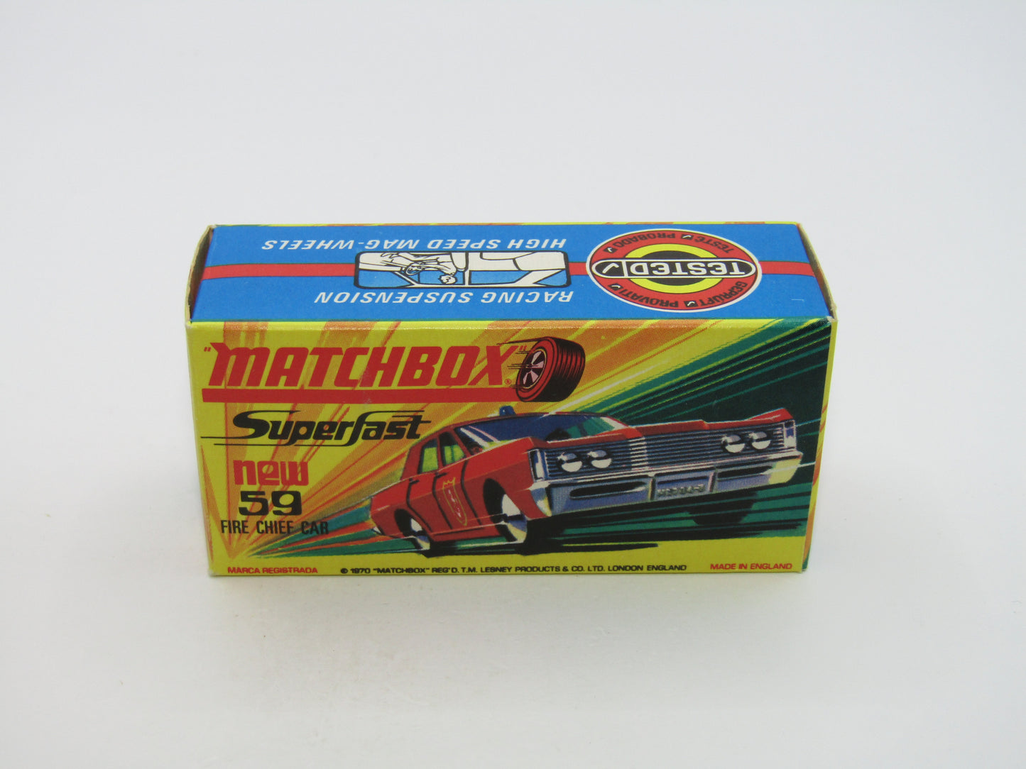 Matchbox Superfast 59B Mercury Fire Chief PURPLE Windows Blue Roof Lights