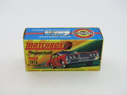 Matchbox Superfast 59B Mercury Fire Chief PURPLE Windows Blue Roof Lights