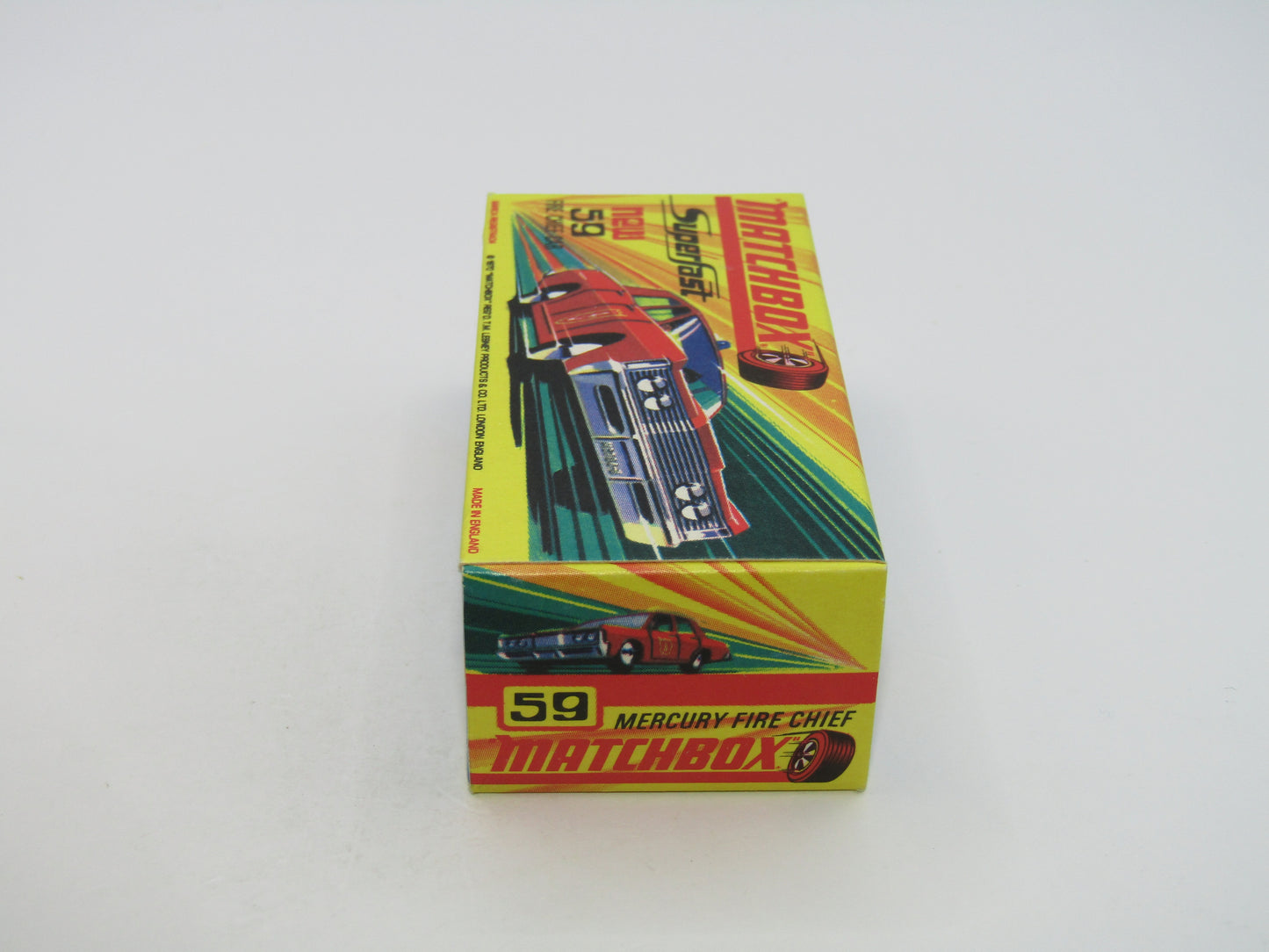 Matchbox Superfast 59B Mercury Fire Chief PURPLE Windows Blue Roof Lights