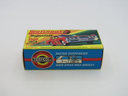 Matchbox Superfast 59B Mercury Fire Chief PURPLE Windows Blue Roof Lights