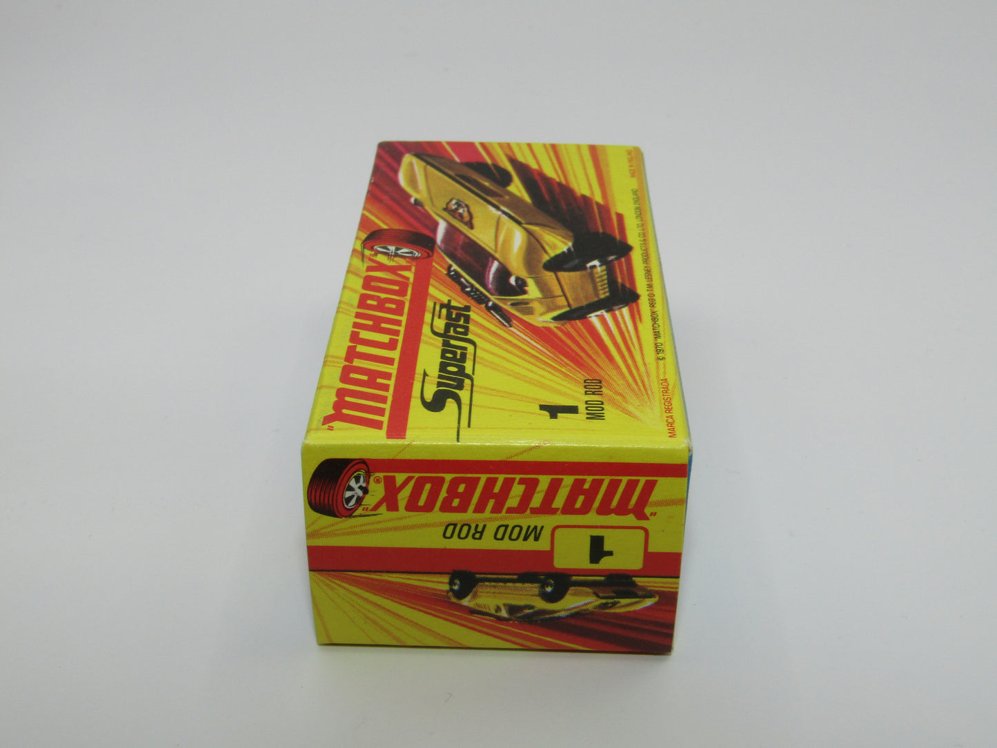 Matchbox Superfast 1B Mod Rod FLOWER Label Orange Interior Unpainted Base