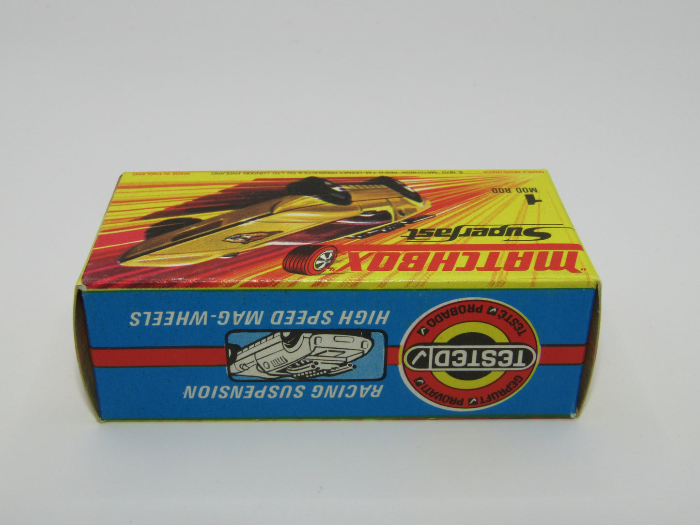 Matchbox Superfast 1B Mod Rod FLOWER Label Orange Interior Unpainted Base