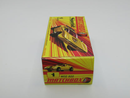 Matchbox Superfast 1B Mod Rod FLOWER Label Orange Interior Unpainted Base