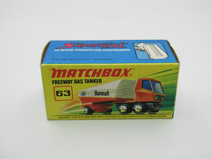 Matchbox Superfast 63B Freeway Gas Tanker Burmah Label to the Left