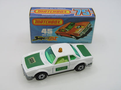 Matchbox Superfast 45B BMW 3.0 CSL White Yellow Roof Light Polizei RARE