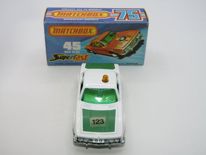 Matchbox Superfast 45B BMW 3.0 CSL White Yellow Roof Light Polizei RARE