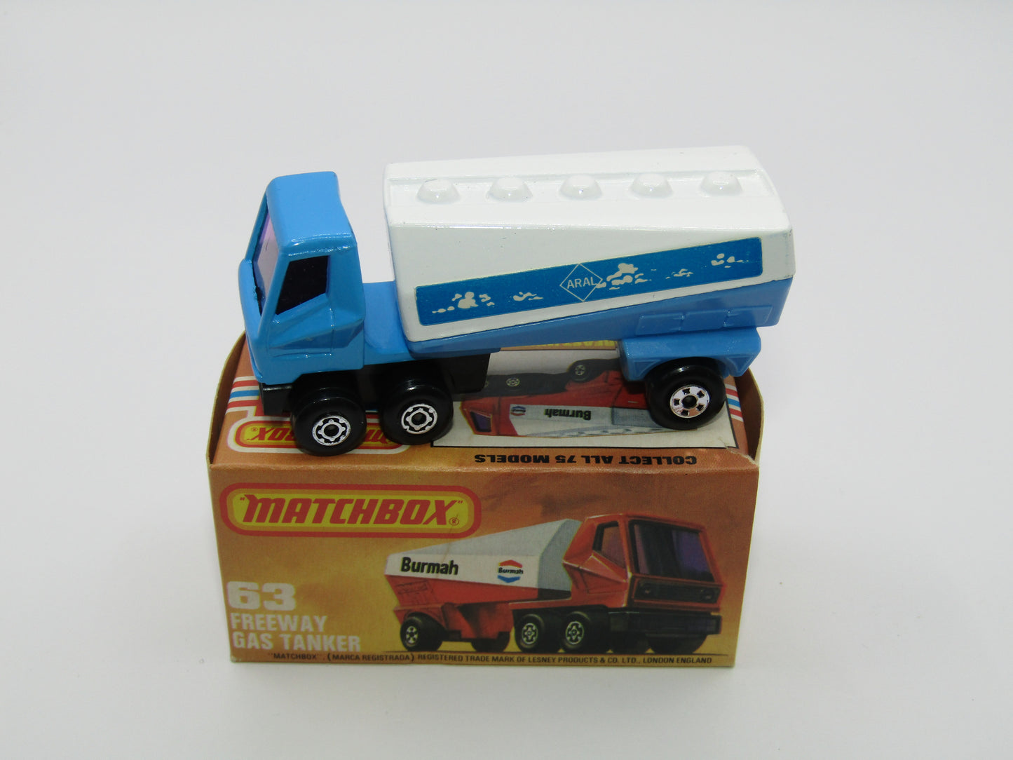 Matchbox Superfast 63B Freeway Gas Tanker Blue ARAL