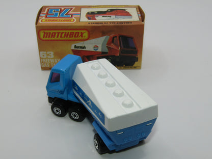 Matchbox Superfast 63B Freeway Gas Tanker Blue ARAL
