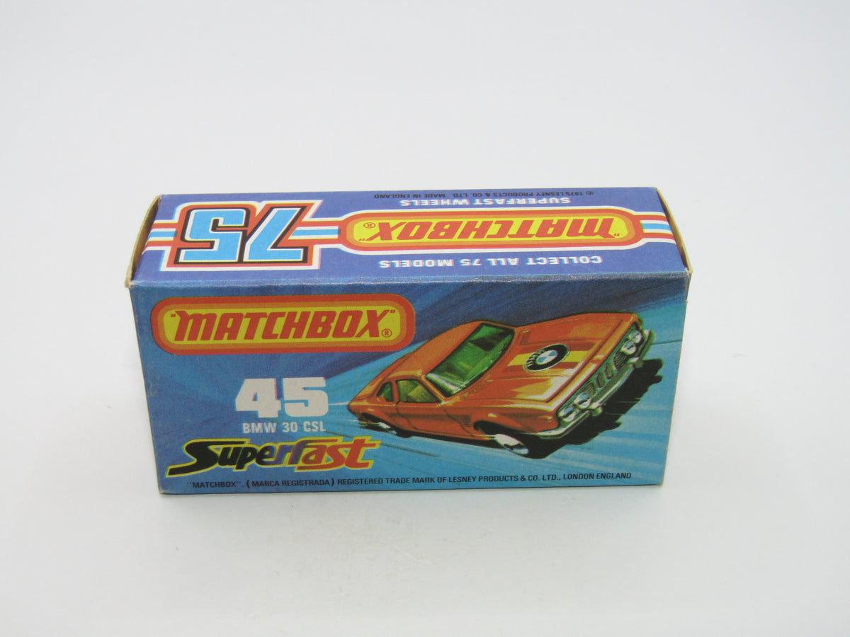 Matchbox Superfast 45B BMW 3.0 CSL White Yellow Roof Light Polizei RARE