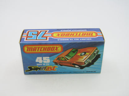 Matchbox Superfast 45B BMW 3.0 CSL White Yellow Roof Light Polizei RARE