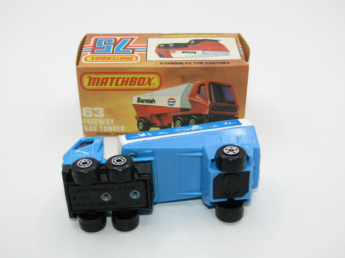 Matchbox Superfast 63B Freeway Gas Tanker Blue ARAL