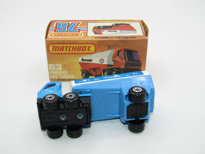 Matchbox Superfast 63B Freeway Gas Tanker Blue ARAL