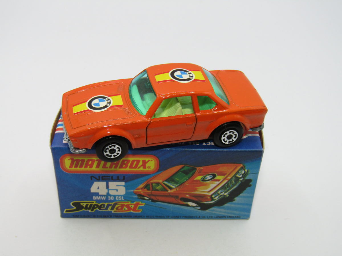 Matchbox Superfast 45B BMW 3.0 CSL Factory Error - Extra Roof Label