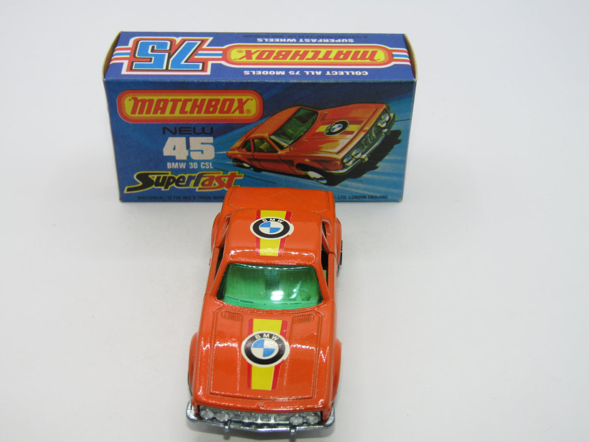 Matchbox Superfast 45B BMW 3.0 CSL Factory Error - Extra Roof Label