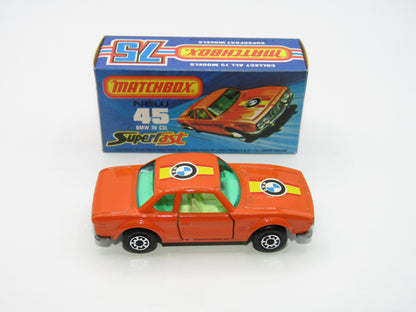 Matchbox Superfast 45B BMW 3.0 CSL Factory Error - Extra Roof Label