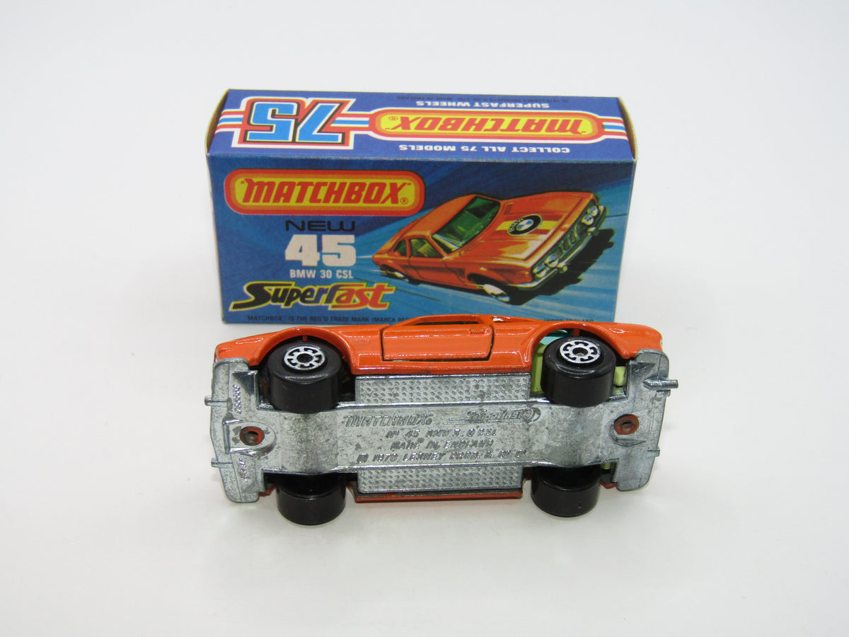 Matchbox Superfast 45B BMW 3.0 CSL Factory Error - Extra Roof Label