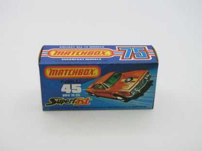 Matchbox Superfast 45B BMW 3.0 CSL Factory Error - Extra Roof Label