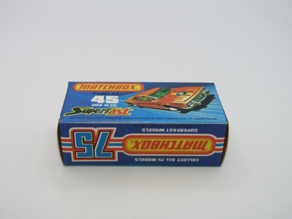 Matchbox Superfast 45B BMW 3.0 CSL Factory Error - Extra Roof Label