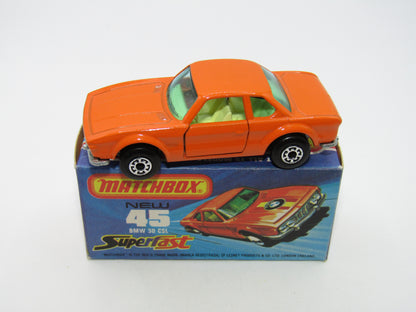 Matchbox Superfast 45B BMW 3.0 CSL NO LABEL BLUE-GREEN Windows RARE