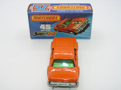 Matchbox Superfast 45B BMW 3.0 CSL NO LABEL BLUE-GREEN Windows RARE