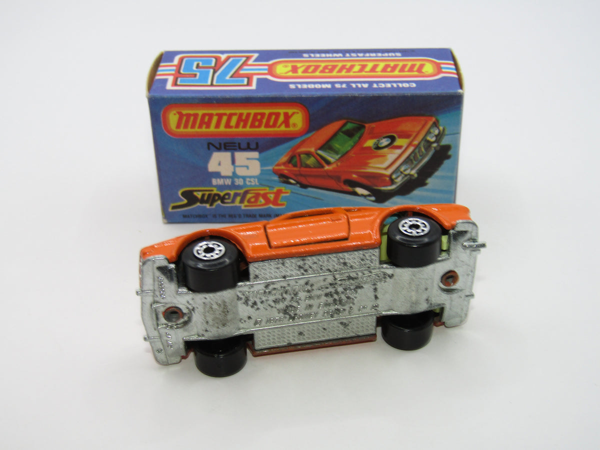 Matchbox Superfast 45B BMW 3.0 CSL NO LABEL BLUE-GREEN Windows RARE