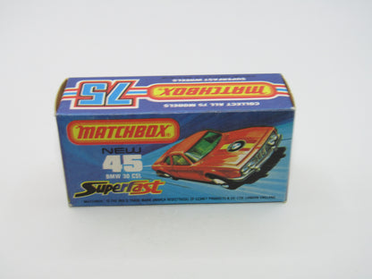 Matchbox Superfast 45B BMW 3.0 CSL NO LABEL BLUE-GREEN Windows RARE