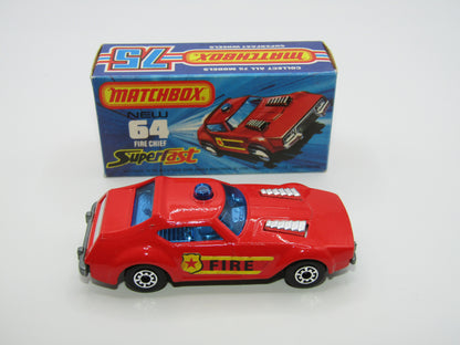 Matchbox Superfast 64C Fire Chief Car 5 ARCH Wheels