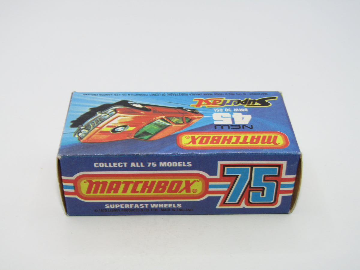Matchbox Superfast 45B BMW 3.0 CSL NO LABEL BLUE-GREEN Windows RARE