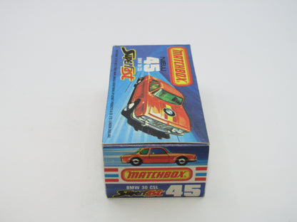 Matchbox Superfast 45B BMW 3.0 CSL NO LABEL BLUE-GREEN Windows RARE
