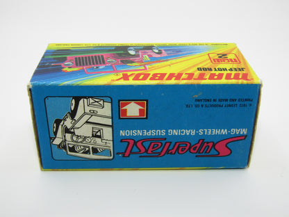 Matchbox Superfast 2B Jeep Hot Rod, Dark PINK Dayglow Yellow Green Base 4 Spoke Wheels