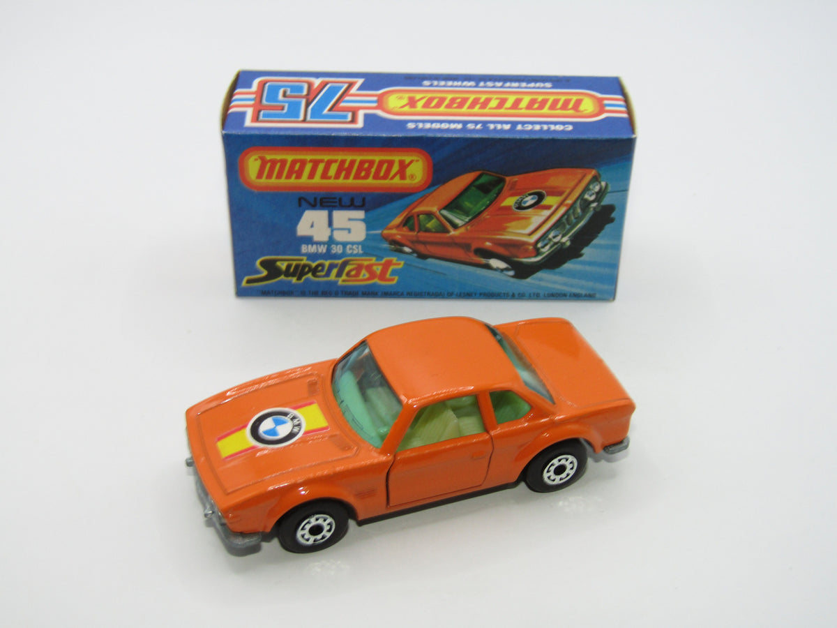 Matchbox Superfast 45B BMW 3.0 CSL BLUE Windows PALE Yellow Interior RARE