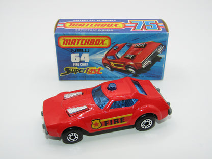 Matchbox Superfast 64C Fire Chief Car SHIELD to LEFT (front)