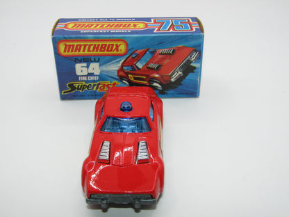 Matchbox Superfast 64C Fire Chief Car SHIELD to LEFT (front)