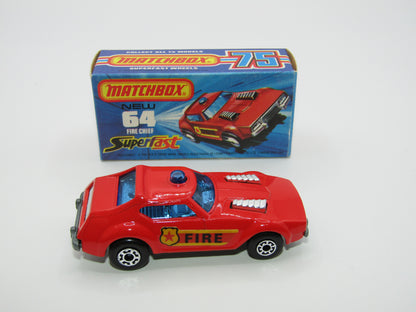 Matchbox Superfast 64C Fire Chief Car SHIELD to LEFT (front)