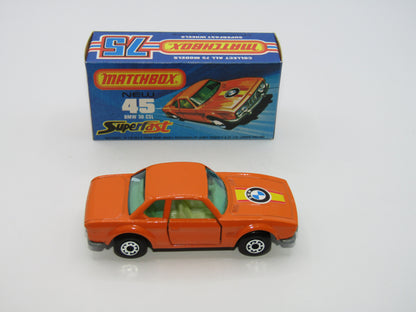 Matchbox Superfast 45B BMW 3.0 CSL BLUE Windows PALE Yellow Interior RARE