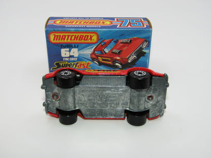 Matchbox Superfast 64C Fire Chief Car SHIELD to LEFT (front)