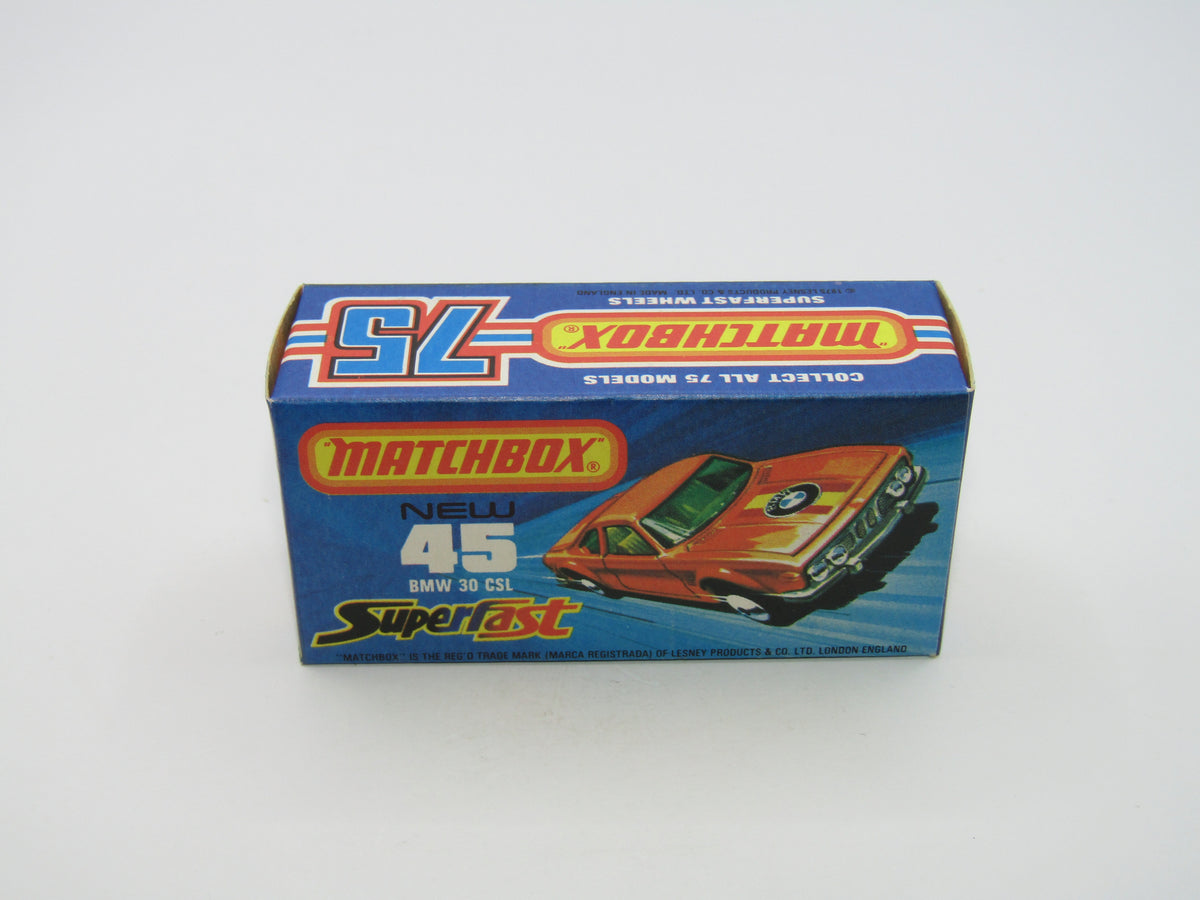 Matchbox Superfast 45B BMW 3.0 CSL BLUE Windows PALE Yellow Interior RARE