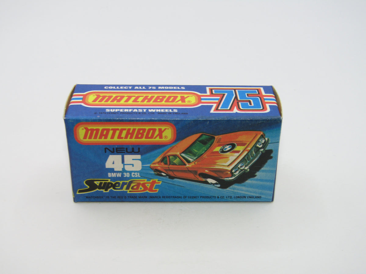 Matchbox Superfast 45B BMW 3.0 CSL BLUE Windows PALE Yellow Interior RARE
