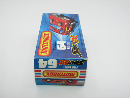 Matchbox Superfast 64C Fire Chief Car SHIELD to LEFT (front)