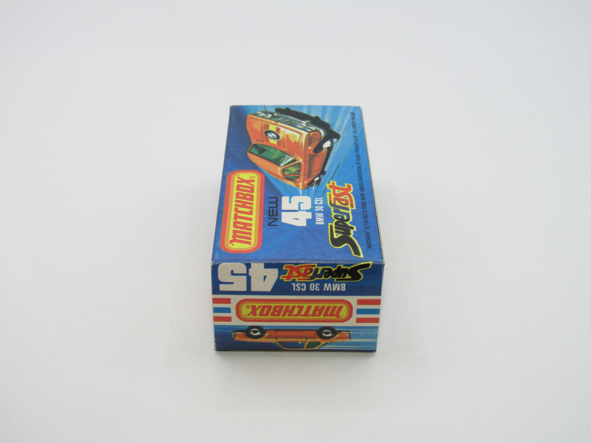Matchbox Superfast 45B BMW 3.0 CSL BLUE Windows PALE Yellow Interior RARE