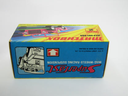 Matchbox Superfast 2B Jeep Hot Rod, Hot Pink WHITE Interior 4 Spoke Wheels