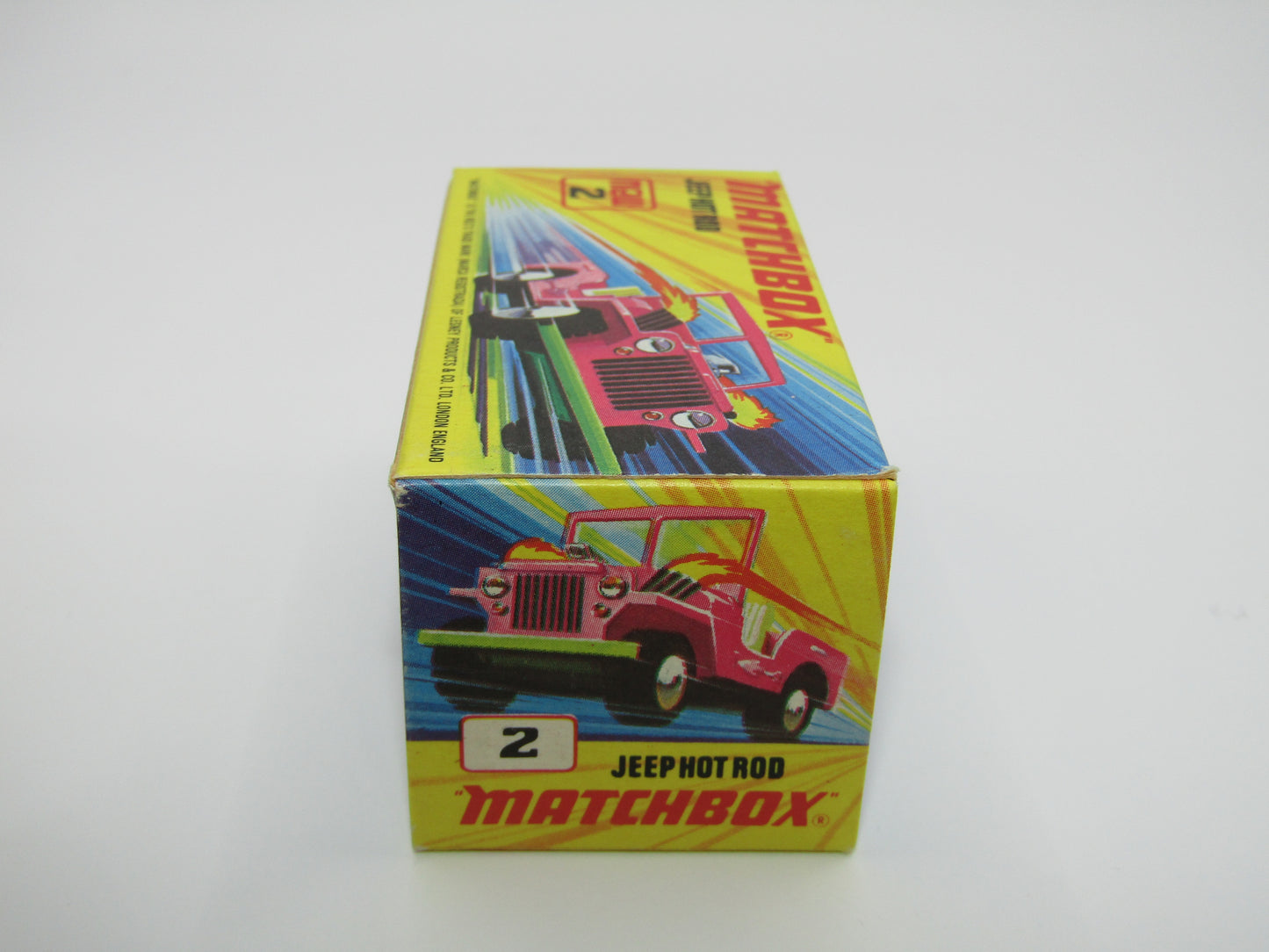 Matchbox Superfast 2B Jeep Hot Rod, Hot Pink WHITE Interior 4 Spoke Wheels