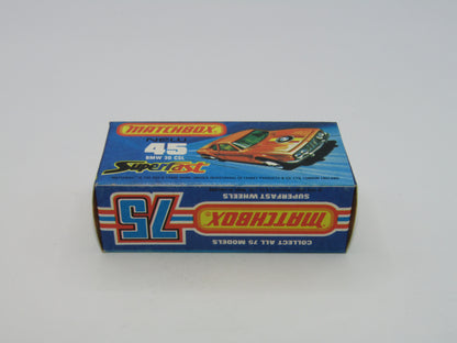 Matchbox Superfast 45B BMW 3.0 CSL BLUE Windows PALE Yellow Interior RARE
